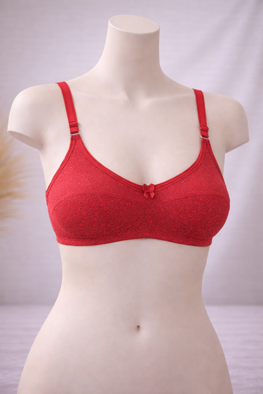 Floral Cotton Wireless Bra